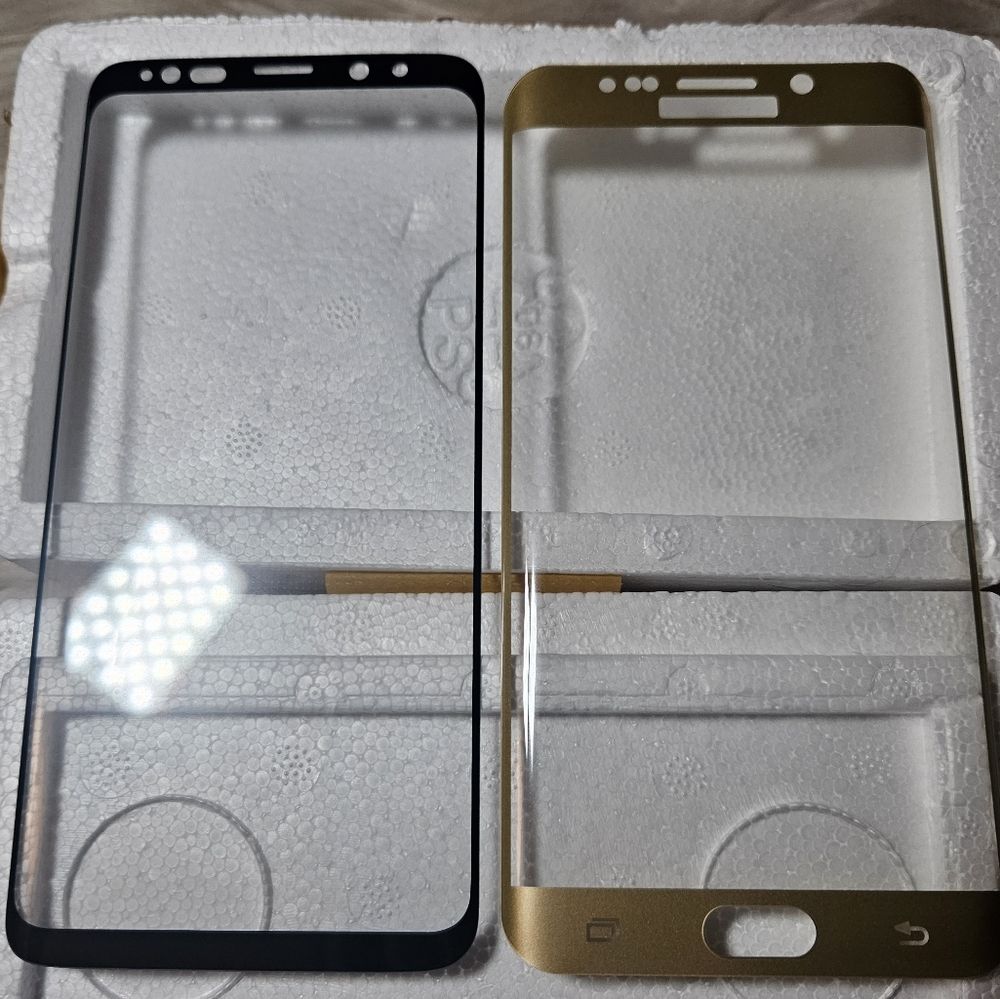 Samsung Galaxy S6 Edge+ Tempered Glass Screen Protector Set | Black & Gold | New